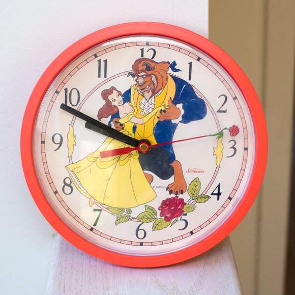Disney Toys Vintage Disney Beauty The Beast Analog Clock Poshmark